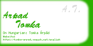 arpad tomka business card